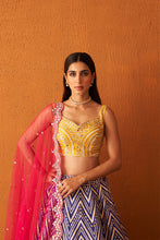 Load image into Gallery viewer, Purple Raw Silk Lehenga Set