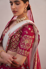Load image into Gallery viewer, Wine Double Dupatta Lehenga Set