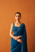 Load image into Gallery viewer, Peacock Blue Silk Saree