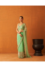 Load image into Gallery viewer, Sea Green Net Saree
