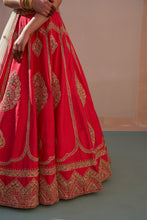 Load image into Gallery viewer, Red Double Dupatta Lehenga Set
