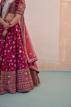Load image into Gallery viewer, Wine Double Dupatta Lehenga Set