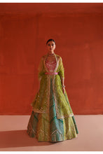Load image into Gallery viewer, Multicolor Raw Silk Lehenga Set