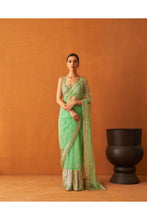 Load image into Gallery viewer, Sea Green Net Saree