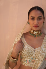Load image into Gallery viewer, Ivory Double Dupatta Lehenga Set
