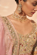 Load image into Gallery viewer, Gold Organza Double Dupatta Lehenga Set