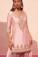 Load image into Gallery viewer, PINK RAW SILK SHARARA SET