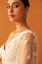 Load image into Gallery viewer, Peach Net saree