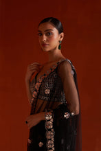 Load image into Gallery viewer, Black Net Saree