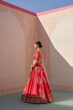 Load image into Gallery viewer, Red Double Dupatta Lehenga Set