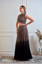 Load image into Gallery viewer, GREY CROP TOP AND OMBRE SKIRT
