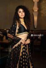 Load image into Gallery viewer, Black Ruffle Lehenga set
