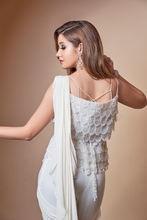 Load image into Gallery viewer, SCALLOP LAYERED JACKET PANT SAREE