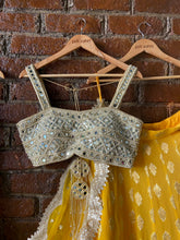 Load image into Gallery viewer, Turmeric Yellow Ruffle lehenga set