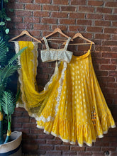 Load image into Gallery viewer, Turmeric Yellow Ruffle lehenga set