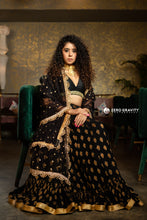 Load image into Gallery viewer, Black Ruffle Lehenga set