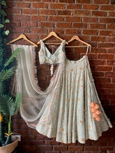 Load image into Gallery viewer, Mint 3D embroidered Lehenga Set