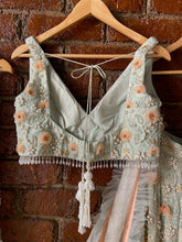 Load image into Gallery viewer, Mint 3D embroidered Lehenga Set
