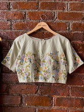 Load image into Gallery viewer, Lavender saree and Mint Green embroidered blouse set