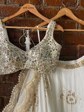 Load image into Gallery viewer, Ivory mirror work lehenga set