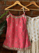 Load image into Gallery viewer, Peach and Ivory Mirror work sharara set