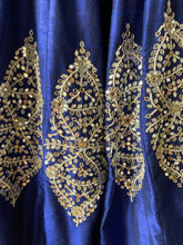 Load image into Gallery viewer, Royal Blue raw silk mirror work lehenga set