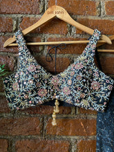 Load image into Gallery viewer, Black Thread and Mirror hand embroidered Palazzo set