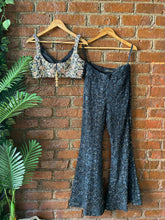 Load image into Gallery viewer, Black Thread and Mirror hand embroidered Palazzo set