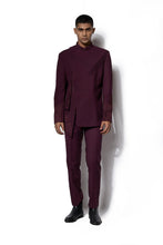 Load image into Gallery viewer, Navy Embroidered Layered Bandhgala