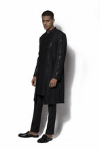 Load image into Gallery viewer, Black Embroidered Long Jacket Set