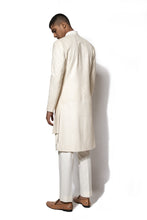 Load image into Gallery viewer, Ivory Asymmetrical Embroidered Long Jacket Set