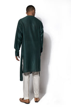 Load image into Gallery viewer, Forest Green Asymmetrical Kurta Set