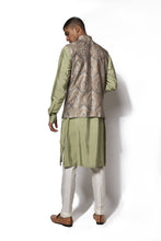 Load image into Gallery viewer, Mint Green Printed Bundi Kurta Set