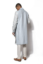 Load image into Gallery viewer, Ice Blue Front Open Embroidered Kurta Set