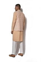 Load image into Gallery viewer, Peach Embroidered Bundi Kurta set
