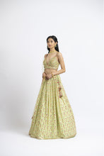 Load image into Gallery viewer, MEHENDI GREEN LEHENGA CHOLI SET