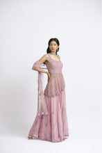 Load image into Gallery viewer, ROSE PINK ORGANZA SHARARA SET
