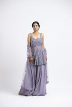 Load image into Gallery viewer, SMOKY LILAC PEPLUM SHARARA SET