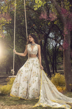 Load image into Gallery viewer, OFF WHITE 3D LEHENGA SET