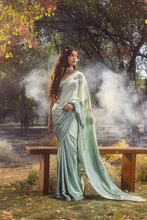 Load image into Gallery viewer, AQUA BLUE OMBRE SAREE