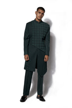 Load image into Gallery viewer, Forest Green Asymmetrical layered Long Jacket Set