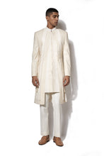 Load image into Gallery viewer, Ivory Asymmetrical Embroidered Long Jacket Set