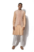 Load image into Gallery viewer, Peach Embroidered Bundi Kurta set