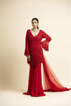 Load image into Gallery viewer, RED GEORGETTE GARARA SET