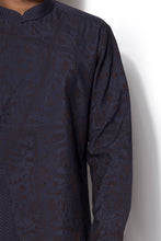 Load image into Gallery viewer, Navy Layered Textured Kurta Set