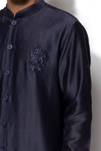 Load image into Gallery viewer, Navy Front Open Kurta Set