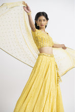 Load image into Gallery viewer, SUNSHINE YELLOW RESHAM AND PATRA WORK LEHENGA CHOLI SET