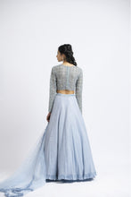 Load image into Gallery viewer, ICE BLUE TULLE LEHENGA CHOLI SET