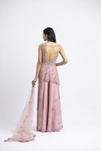 Load image into Gallery viewer, ROSE PINK ORGANZA SHARARA SET