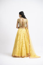 Load image into Gallery viewer, SUNBURST YELLOW ORGANZA LEHENGA SET